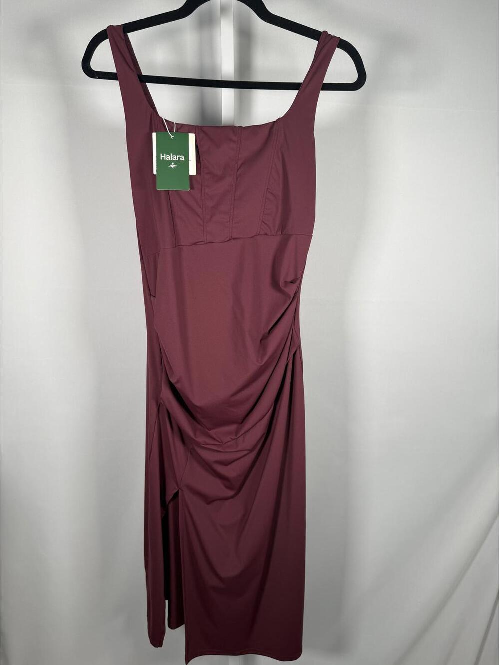Halara Softlyzero Backless Corset Ruched Bodycon Midi Cool Touch Dress M NWT - Picture 7 of 11